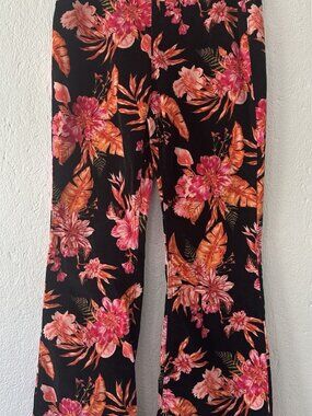 NO BOUNDARIES WOMENS SUPER HIGH RISE ELASTIC WAIST FLOWER DESIGN PANTS XXXL (21)